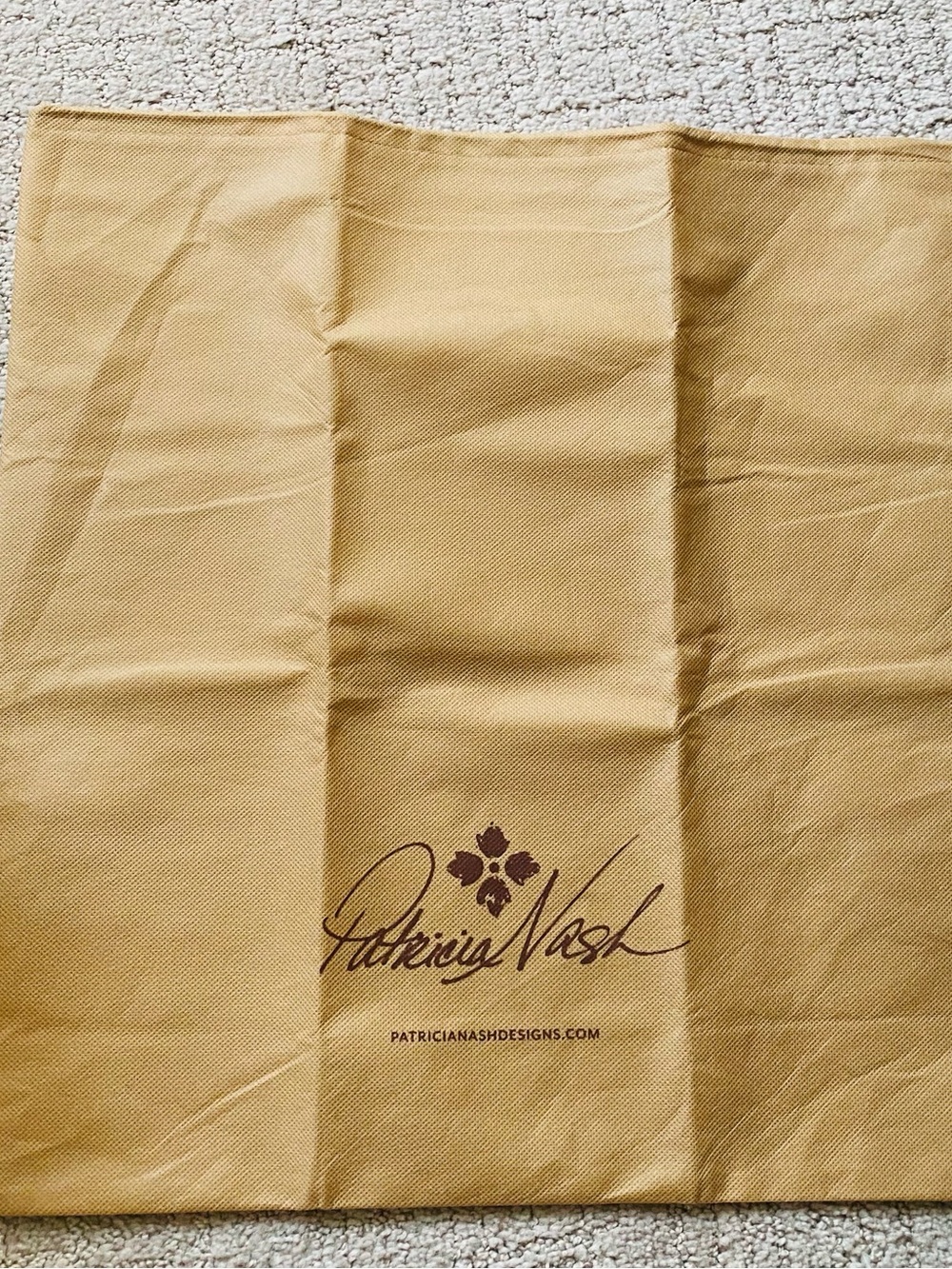 Patricia Nash Tan Dust Bag with Brown Logo( medium)
